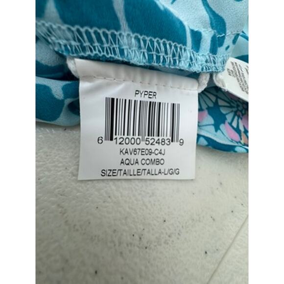 "BCBGMAXAZRIA" PYPER Kimono Chiffon Dress Suit Cover Up SZ L Waist Cinch Summer - Picture 6 of 9